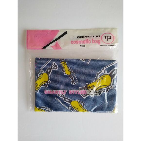 Mr Peanut Cosmetic Bag Blue Fabric Zipper Duray Planters Peanuts 1970s SEALED - Picture 9 of 10
